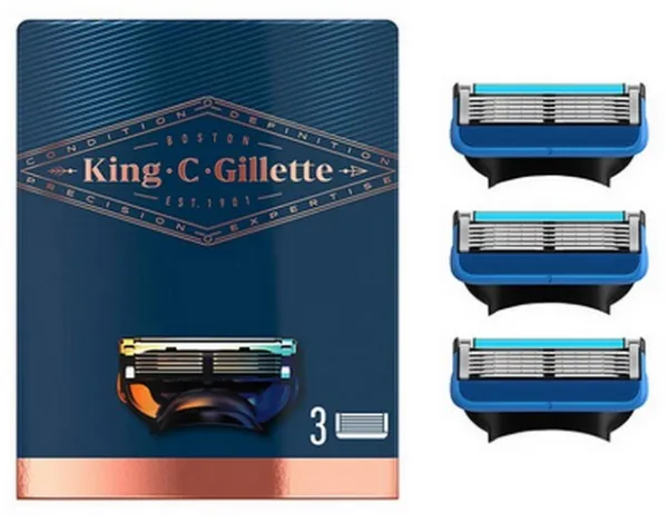 Gillette - King C. Lâminas de barbear - 3 pcs.