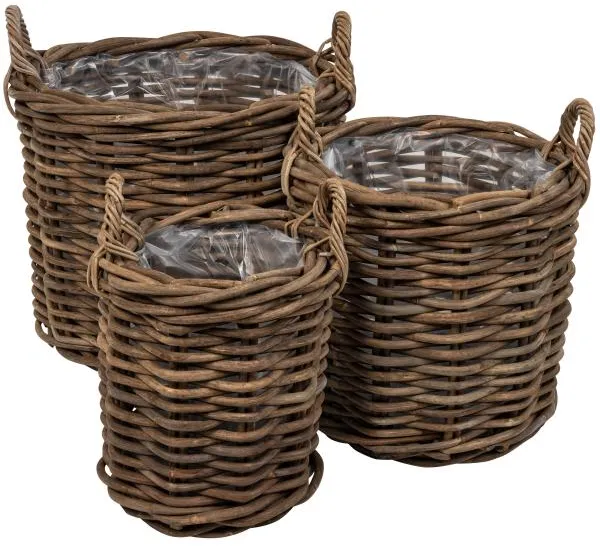 Conjunto de cestos redondos com pega