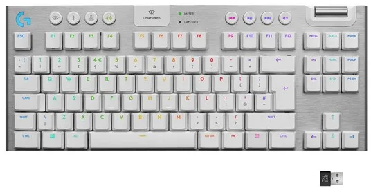 Logitech G915 TKL LIGHTSPEED Wireless GL Tactile - Teclado de gaming - Sem Numpad - Nórdico - Branco