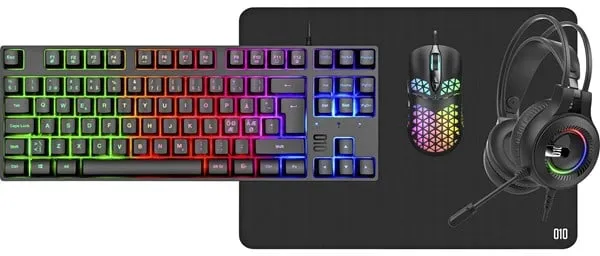 XCROW 4-IN-1 GEARPACK - Teclado de gaming - Nórdico - Preto