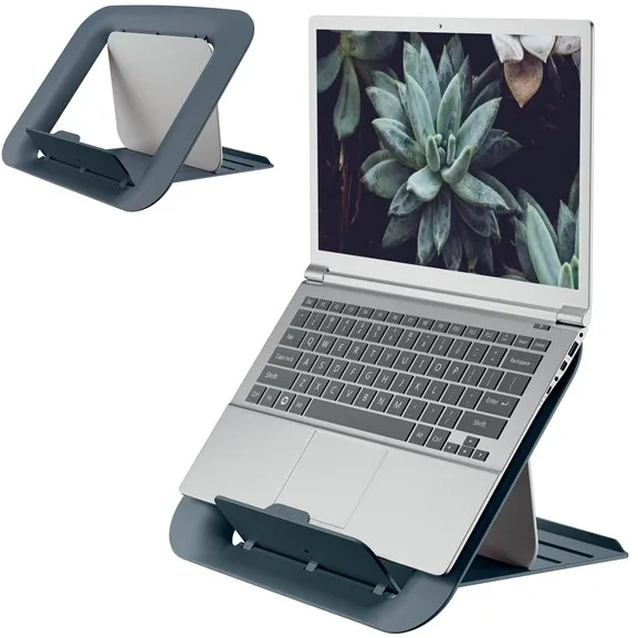 Leitz Ergo Cosy suporte ajustável para portátil, 80% plástico reciclado Cinzento Aveludado