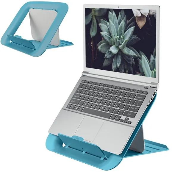 Leitz Ergo Cosy suporte ajustável para portátil, 80% plástico reciclado Azul Calmo