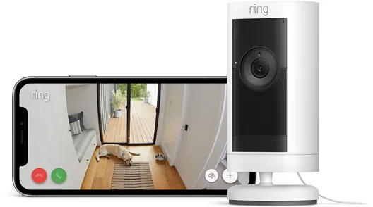 Ring Stick Up Cam Pro câmara de segurança exterior com ficha elétrica, Branco