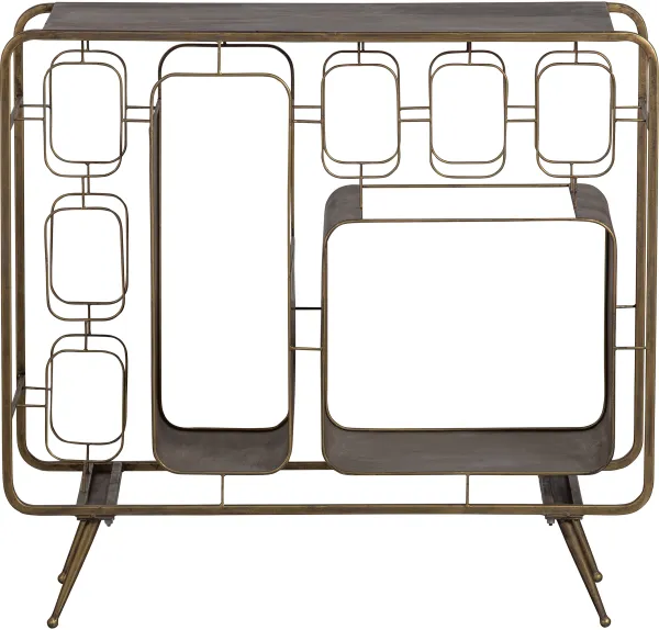 BEPUREHOME Collection garrafeira, com espaço para 8 garrafas de vinho - ferro de latão antigo (A:80,5)